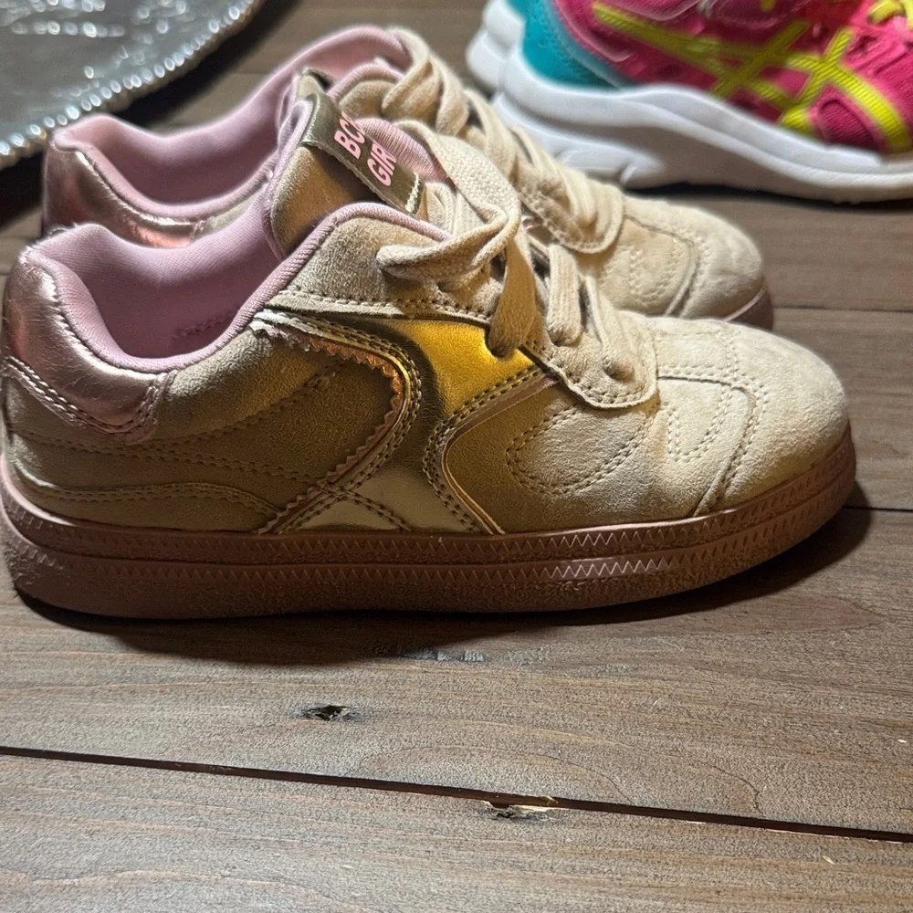 Converse Black and White Kids Sneakers with Pink Accents